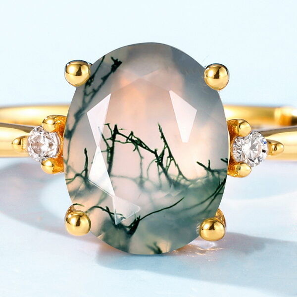 Venushe Aquamarine Agate Sterling Silver Ring