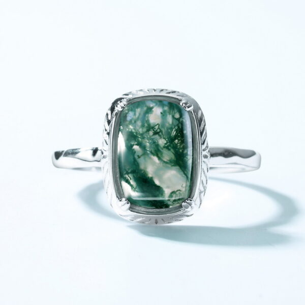 Venushe Aquamarine Agate Sterling Silver Ring