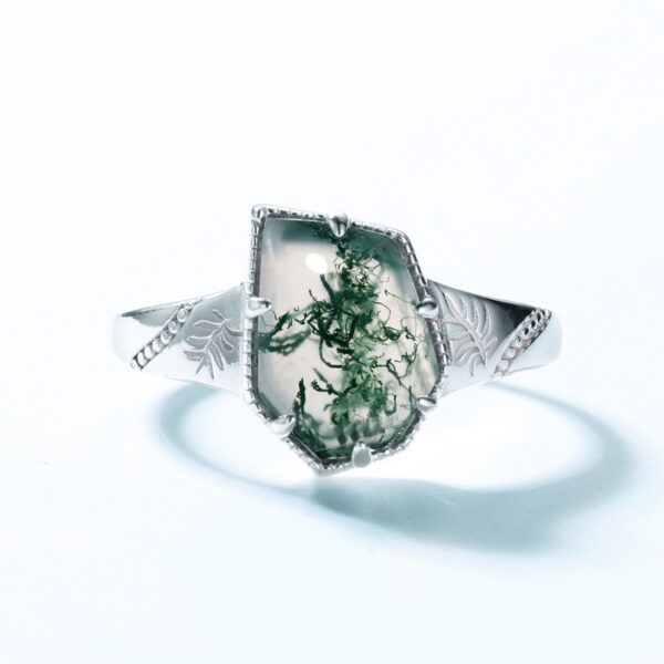 Venushe Aquamarine Agate Sterling Silver Ring