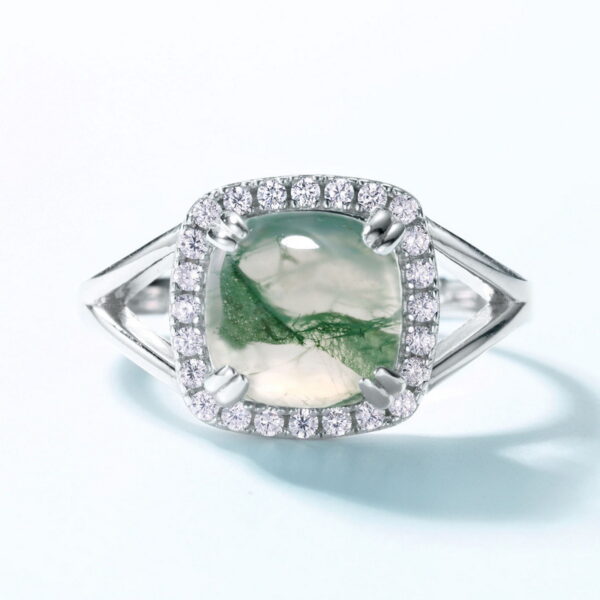 Venushe Aquamarine Agate Sterling Silver Ring