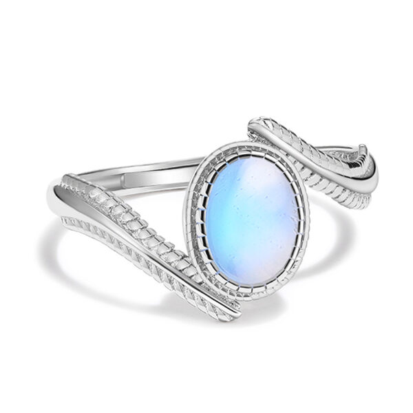 Venushe Natural MoonStone Sterling Siler Ring