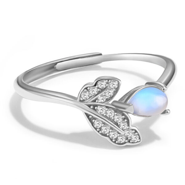 Venushe Natural MoonStone Sterling Siler Ring