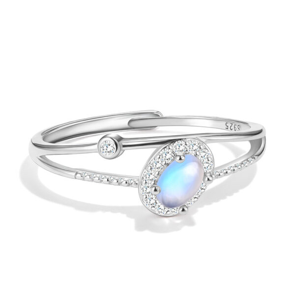 Venushe Natural MoonStone Sterling Siler Ring