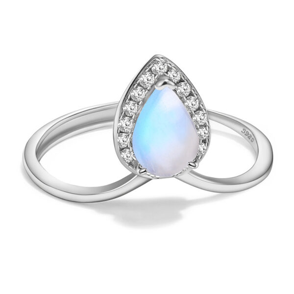 Venushe Natural MoonStone Sterling Siler Ring