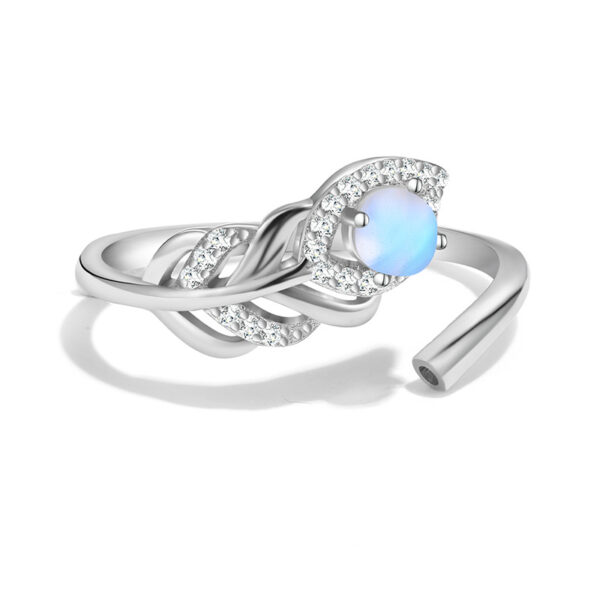 Venushe Natural MoonStone Sterling Siler Ring