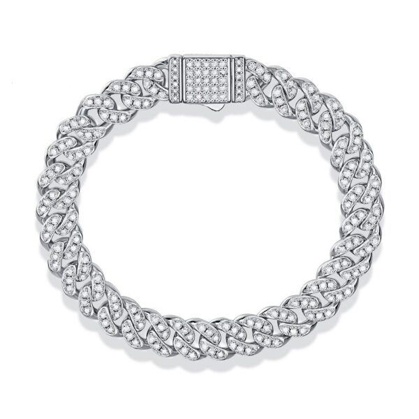 Venushe Moissanite Sterling Silver Man's Bracelet