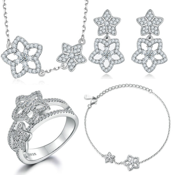 Venushe Star Sterling Silver 4 Pieces Jewelry Set