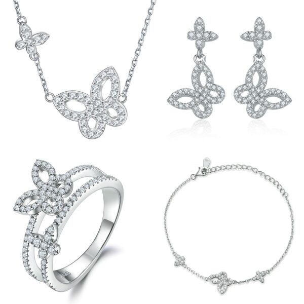 Venushe Butterfly Sterling silver 4 Pieces Jewelry Set