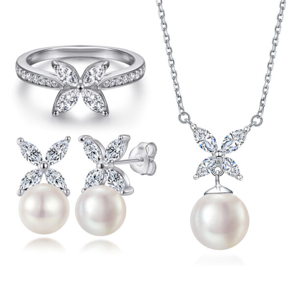 Venushe Pearl 3PC Sterling Silver Jewelry Set